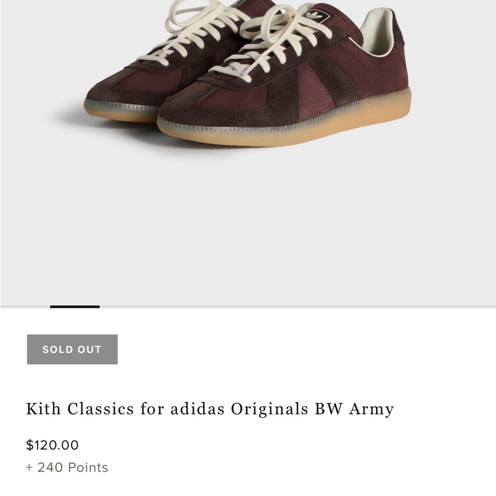 Kith Classics for adidas Originals BW Army (Mens 8/Women’s 9)